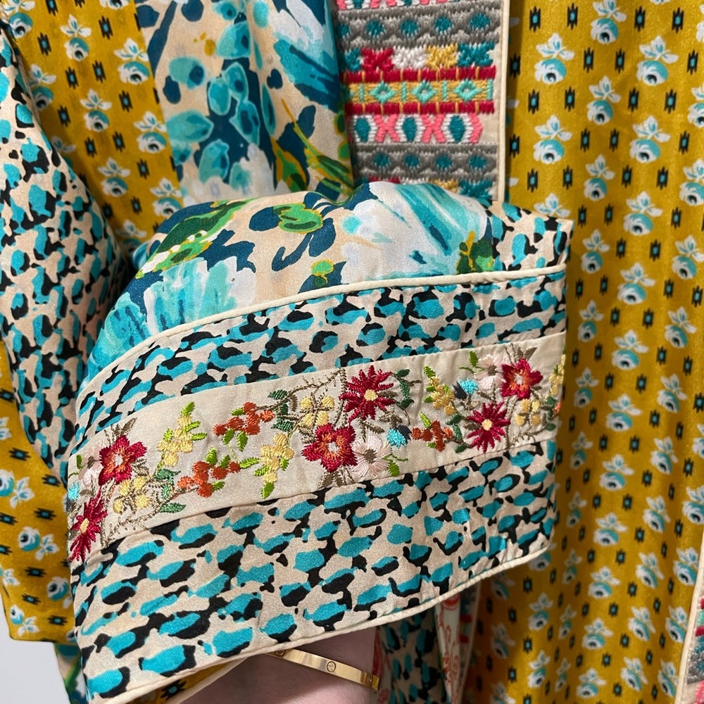 Johnny Was Multicolor Patchwork Robe - Picture 4 of 10